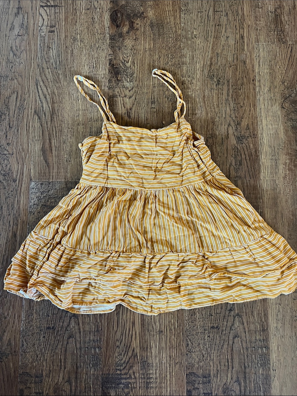 Striped Yellow Sleeveless Smocked Camisole Top